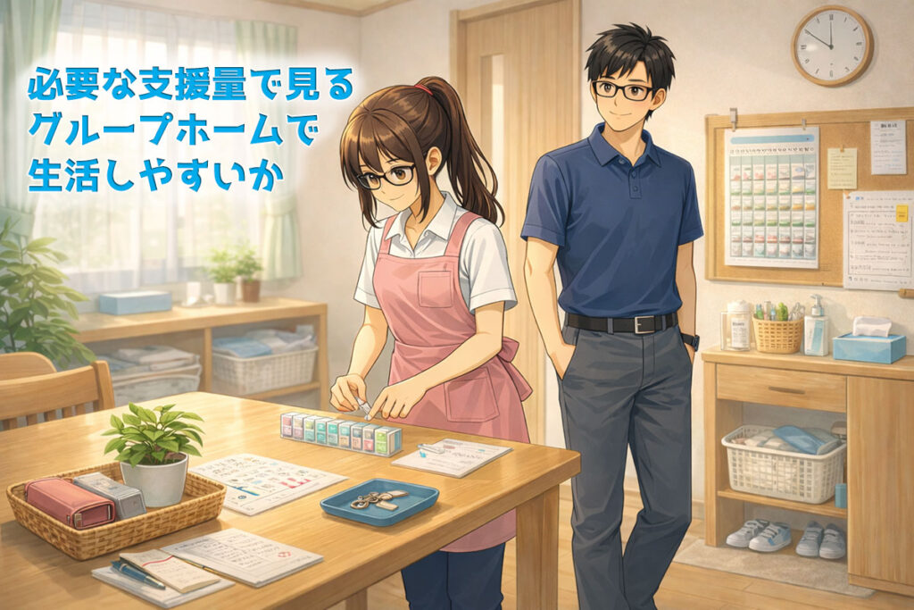 必要な支援量で見る　グループホームで生活しやすいか