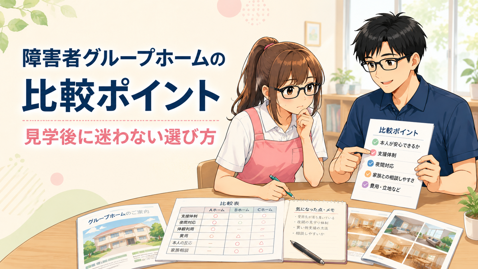 障害者グループホームの比較ポイント｜見学後に迷わない選び方アイキャッチ