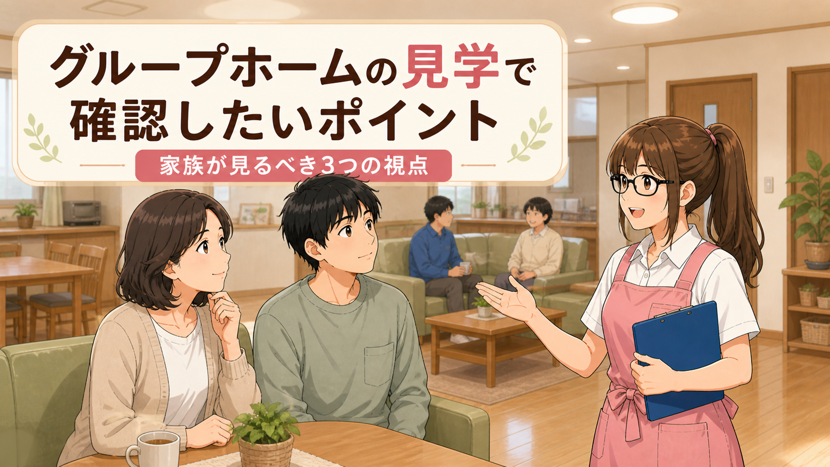 グループホームの見学で確認したいポイント｜家族が見るべき3つの視点のアイキャッチ