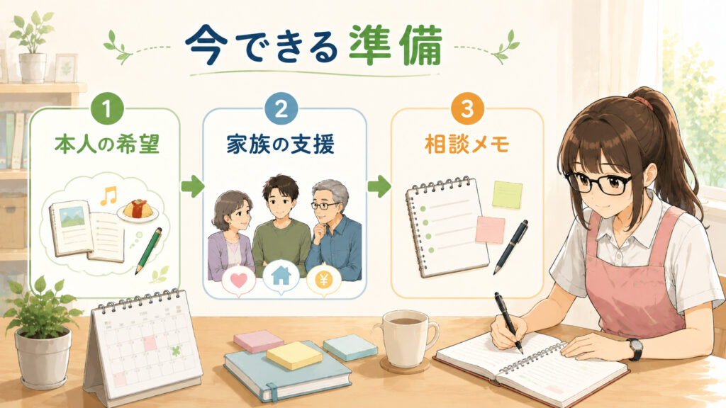 家族が今からできる親亡き後の準備の図解