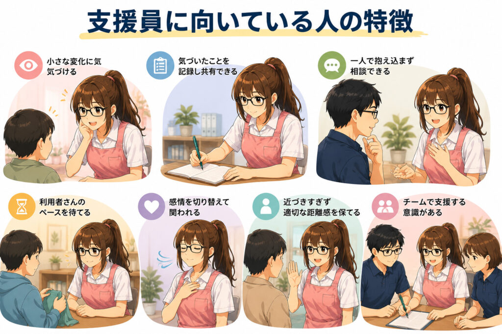 支援員に向いている人の特徴の図解