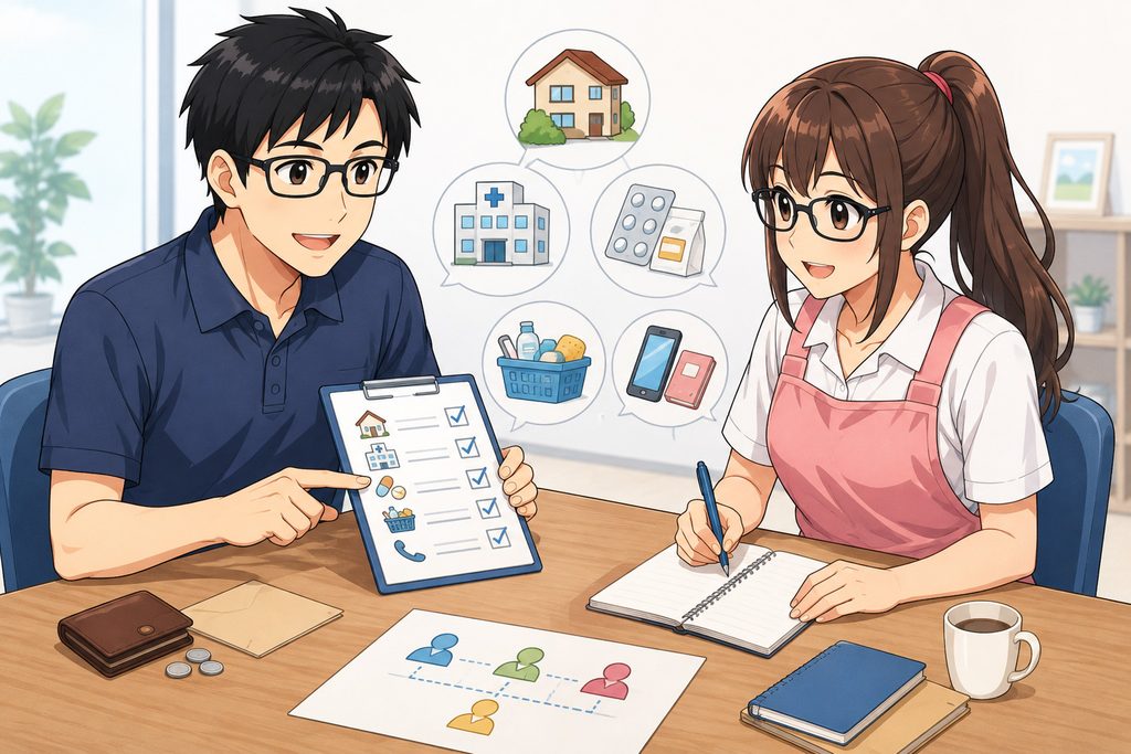 家族・事業所・相談支援専門員の役割はどう決める？イメージイラスト